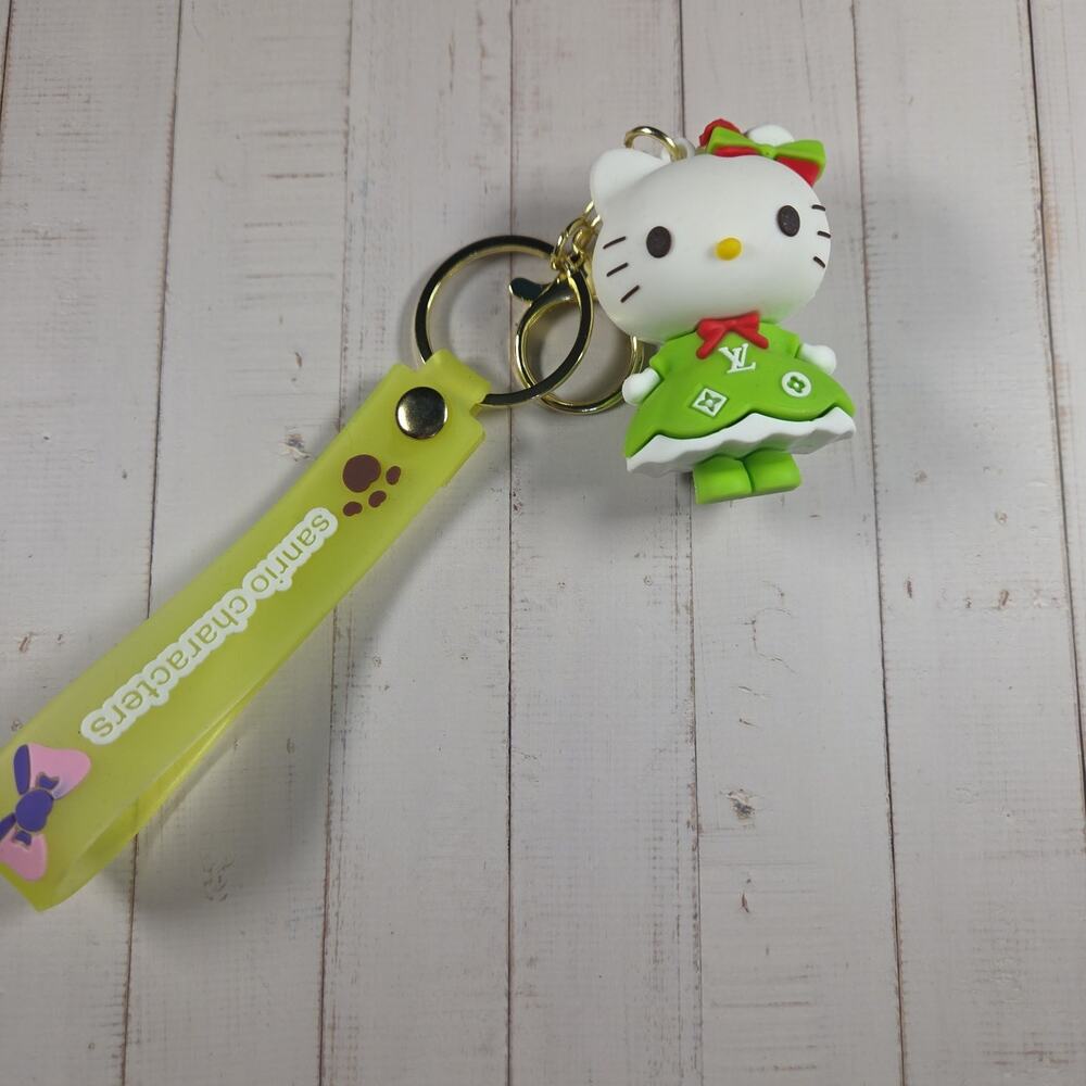 Hello Kitty Keychain Green Dress Sanrio